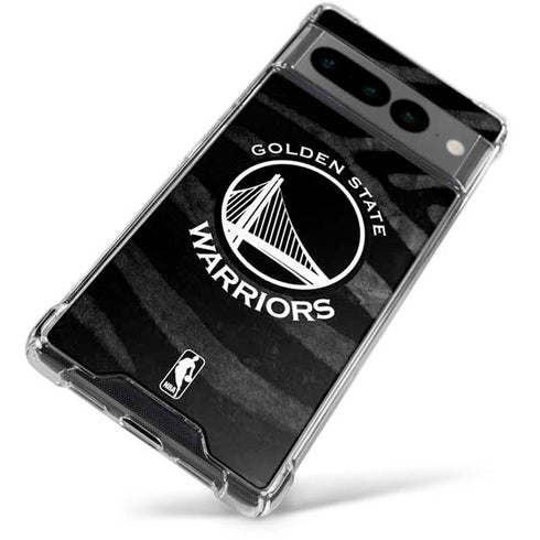 NBA Golden State Warriors Black Animal Print Google Pixel 7 Pro Clear Case
